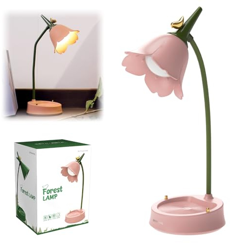 SKIKHN Lampada da Scrivania per Bambini,Lampada da Tavolo LED 3W,Lampada da Tavolo Ricaricabile con 3 Modalità di Illuminazione,Senza Fili Tocca Sensibile Controllo Lampada da Tavolo,per Leggere