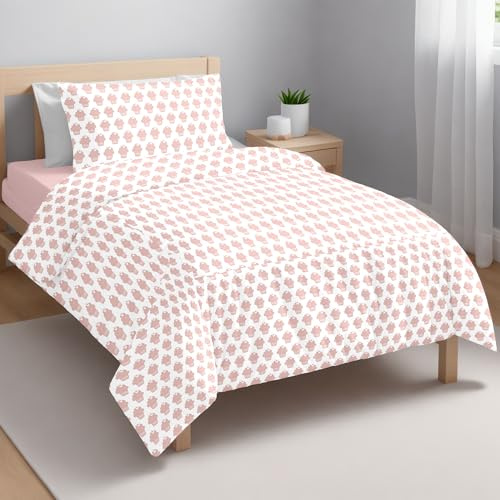 Ruggeri Set Lenzuola Completo Letto Singolo in Cotone, Cupcakes Rosa