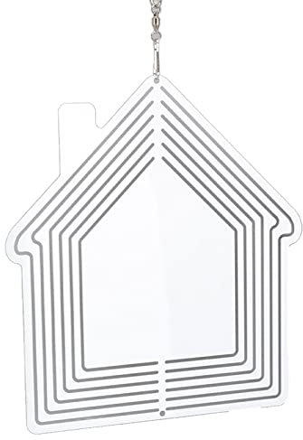 Nurnesy Moulin à Vent en Métal par Sublimation DIY, Matériau Réfléchissant en Poudre d'or, Carillons éoliens Suspendus, Ornements Décoratifs de Jardin, Moulin à Vent Vierge, Vision 3D