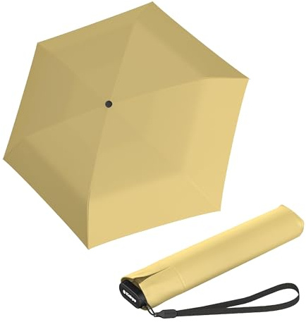 Knirps US.050 Ultra Light Pocket Size Manual Rain Umbrella in Vanilla – 4oz Portable Travel Umbrellas with 35 Quick Dry Canopy, Windproof up to 62mph, Matching Quick Dry Protective Cover Included