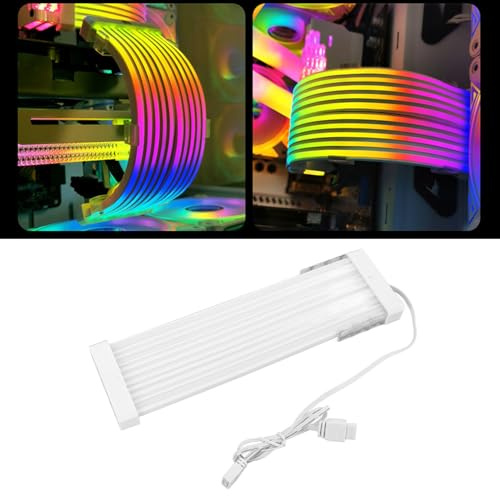 Câbles PSU RGB Câble PC Argb PC 200 Mm, 5V 3 Pin Bendable Silicone Sync PC Câble d'alimentation pour la Carte Graphique de Carte Mère PC Alimentation de la Carte Graphique, 56
