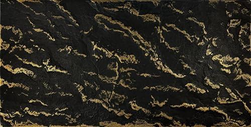 DECCART Wand-Paneele in Marmoroptik Deckenpaneele Wandverkleidung Deckenverkleidung mit Marmor-Imitat Wandplatten in Grau aus Polystyrol - 100x50 cm - Marmor Schwarz Gold - 8 Stück (4 m²)