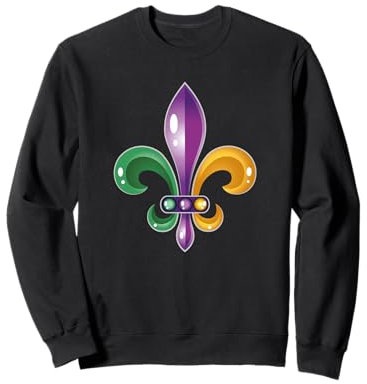 Karneval Mardi Gras Party Kostüm mit Fleur De Lis Tattoo Art Sweatshirt