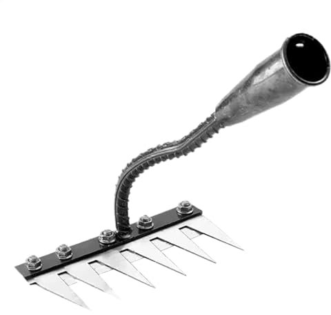 Escarificador Cesped Manual, Rastrillo De Jardín Resistente, Rastrillo De Mano De Jardín De Acero Al Carbono, Rastrillos De Jardín De 5/6 Dientes, Rastrillo De Jardín De Metal para Jardinería