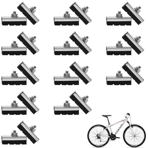 PNPGDYK 12 Stück Bremsbeläge Fahrrad, Bremsklötze Fahrrad, Fahrrad bremsgummi bremsen bremsbeläge mit Schrauben rennrad MTB bremsschuhe