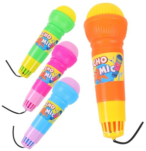 Gatuida Microphone Jouet pour Garçon et Filles Lot de 4 Microphone en Plastique Effet Accessoire pour Jouets Éducatifs Karaoké