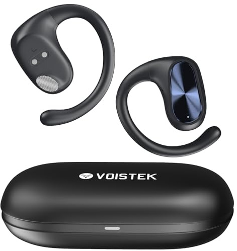 Voistek Open-Ear Headphones, Bluetooth Sports Earbuds with 45H Playtime, IP55 Sweat & Water Resistant, Lightweight Earphones for Running Walking