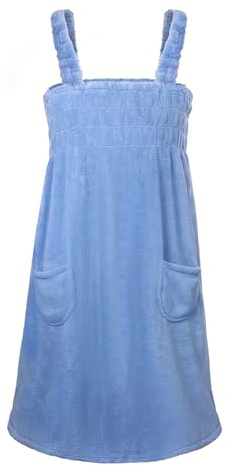JIAHG Damen Saunakilt Frauen Badetuch Bademantel Duschtuch Spa Strand Schwimmen Weich Saugfähig Handtuch Saunahandtuch Saunatuch Saunarock Saunasarong (Haze blau)