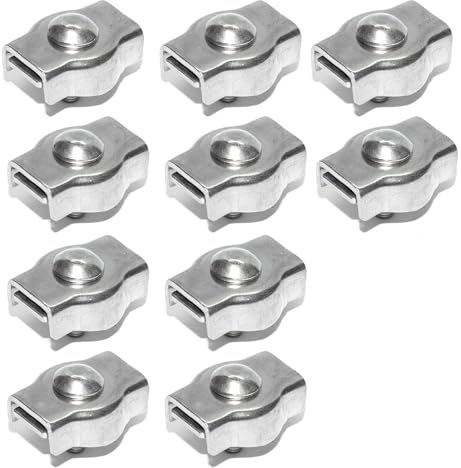 Anhoer 10PCS M5 Drahtseilklemme Simplex Klemme Edelstahl 304 Drahtklemme von 5mm Sichern mit Sicherungsmutter Seilwerk Stahlseil für Drahtseil Stahlseil Wäscheleinenspanner