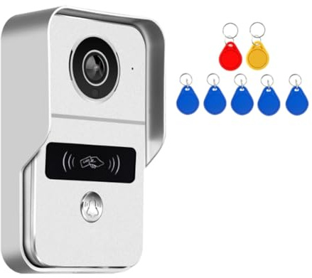 Fangxuee Tuya Smart Video Campanello da 2 MP WiFi Campanello per Porta Esterno Citofono Campanello Fili Fotocamera Spina UE