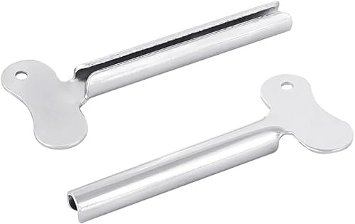 2 Stück silberfarbene Metall-Tubenquetscher für Tuben, Zahnpasta-Quetschen, Schlüssel, Metall, Haarfärbefarbe, Schlüsselroller, Spender, Werkzeugverarbeitung, Shop-Artikel, Mobilitätshilfen und