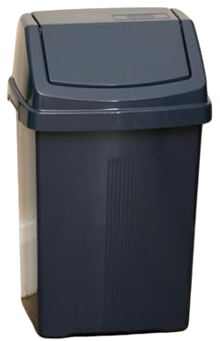 Navy Blue Plastic Swing Lid Bin Recycling Kitchen Bathroom Rubbish Waste Dustbin (8L)