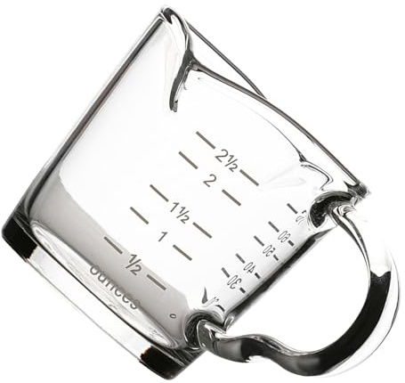 DIYEAH Tazza in Vetro Borosilicato Doppia Bocca con Scala Graduata Resistente al Calore Bicchiere Misuratore Trasparente per Espresso e Latte Uso Professionale e Domestico