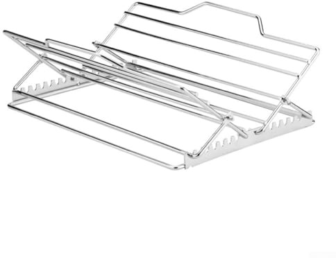 Bulevisiter Rostiera regolabile per tacchino e pollo di grandi dimensioni, in acciaio inox, con design per raccogliere succhi, lavabile in lavastoviglie per forno o griglia,