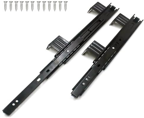 Guide scorrevoli per ripiano tastiera, 1 paio, 3 sezioni, estensione completa, cuscinetti in metallo, guide per cassetti, 240 mm 290 mm, sotto scrivania, tastiere del computer, vassoi, guide