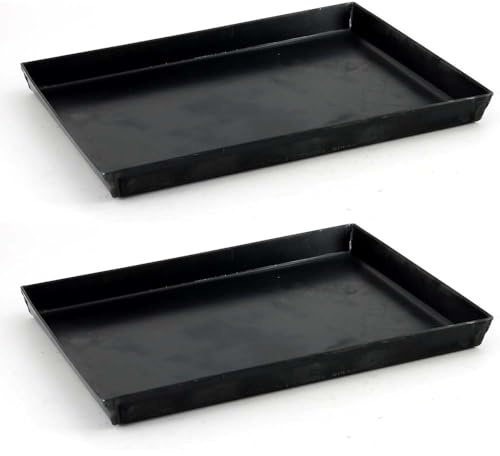 Set 2 Teglie Professionali in Ferro Blu rettangolari cm 30x23 H3 Cottura pizza croccante Lamiera Alta Qualità Made in Italy Alta Conducibilità per Forno Domestico Professionale ristoranti pasticcerie
