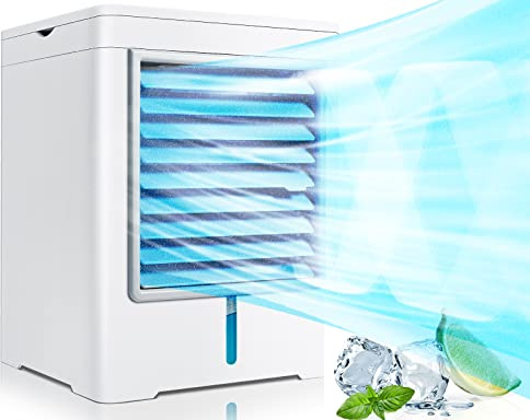 Portable air conditioner, air conditioning unit portable, ac unit, 3-Speed 500ml Desktop Personal Cooling Fan, USB Powered Evaporative Cooler for Home, Office, Study, Bedrooms, Travel, Kitchen & Dorms