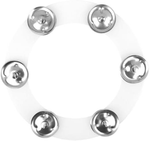 Becken Tamburin aus Silikon und Metall für Crash und Hi Hat | 6 Ringe, Montierbar Am Ständer, ohne Grat, Silberfarben, für Schlagzeug Zubehör