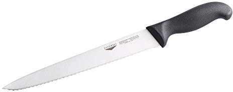 Paderno 18007-36 Coltello Affettare Dentato, 36 cm, Nero, Acciaio Ice Hardening
