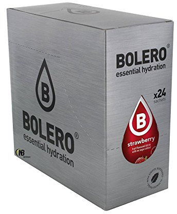 Bolero Drinks 24 bustine da 9 grammi gusto FRAGOLA - Preparato istantaneo per Bevande con Stevia e Vitamina C e Senza Zucchero