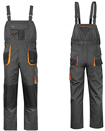 ART.MAS Latzhose Arbeitshose Classic Handwerker KFZ Gärtner Mechaniker 270g/m2 (58, Graphit/orange)