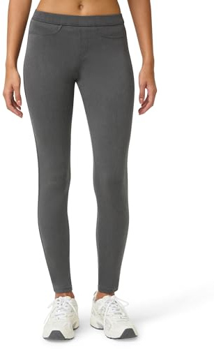 No Nonsense klassiska damleggings, jeggings för kvinnor med riktiga bakfickor, stretch jeans med hög midja, Grå, L