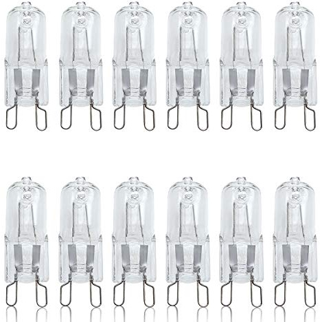 12 Pack Dimmable G9 25W Halogen Small Bulbs 240V, Capsules Halogen Light Bulbs 25 watt, Safety Fused Preventing Lamps Bulb Exploding, Warm White Light 2700K, Up to 2500 Hours Life