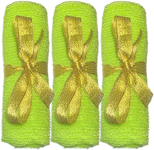 3 pcs/set LONG Home Sauna Spa Exfoliating Nylon Bath Cloth/Towel - Body Back Scrubber - Magic Shower Washcloth For Body - Shower Scrubber - Remove Dead Skin - Great for Skin Care in the Bath