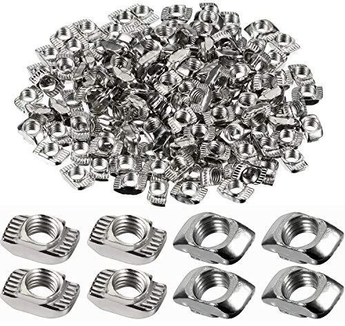 Hotop 150 Pieces 2020 Series T Slot Nuts, Hammer Head Fastener -Plated Carbon Steel Sliding M5 T Nuts for Aluminum Profile