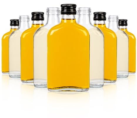 Elegante e moderno set di mini bottiglie di vetro con tappo a vite, adatte per succhi di frutta e bevande ad alto tasso alcolico, 50 pezzi da 200 ml