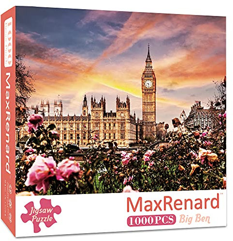 MaxRenard Big Ben Puzzle 1000 Teile für Erwachsene Weltwehenszeichen Puzzle Familienspiel Herausforderung und Cooles Puzzle