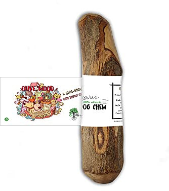 BiMordiscos Pet Products Beißring aus Olivenholz mit Lachsöl für Hunde - 100% natürlich (L 221-450 g)