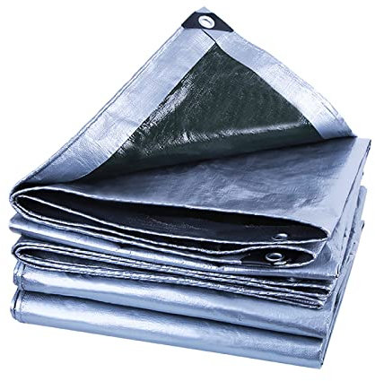 AWSAD Zeltplane Wasserdicht Mit Ösen Abdeckplane Schutzvorrichtungen für Boote, Anhänger Oder Kraftfahrzeuge，LKW Plane Mit Ösen，Anpassbar (Color : Silver, Size : 1.5x2m)