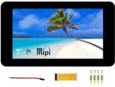 Touchscreen da 7 Pollici Display per Raspberry Pi 4B/3B+/3A+/3B/2B/B+/A+, 800x480 DSI TFT LCD Schermo Capacitivo, Supporto Raspberry Pi OS/Ubuntu/Kali/WIN10 IoT e Retropie, Touch Fino a 5 Punti