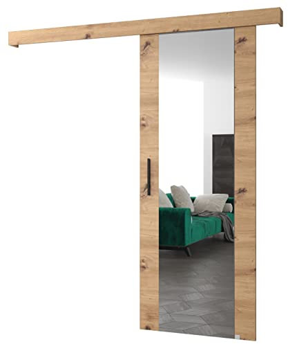 Schiebetür Komplettset - Schiebetürsystem Salwador 2 - Schiebetüren - Trennwände - Raumteiler - Innentüren, Tür 90 x 204 cm - Schiebetür Schiene - Zimmertür mit Schiebetür Griff - Saloontür
