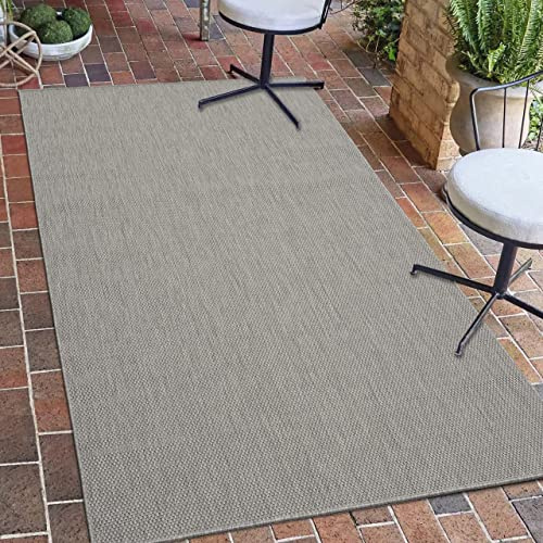 Teppich-Traum In- & Outdoor Teppich Sisal-Optik Uni Grau 80x150 cm | Pflegeleicht, wetterfest, UV-beständig, robust und schmutzabweisend, für Terrasse, Balkon, Garten, Wintergarten & Flur