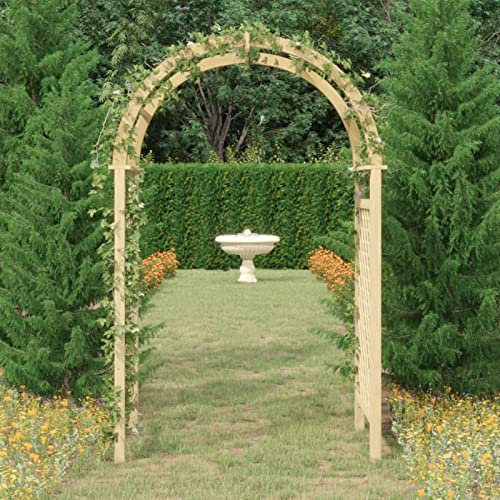 Tidyard Rosenbogen mit Rankgitter Torbogen Rankgitter Spalier Gartenbogen Rosengestell Rankgestell Rosenspalier Rankenbogen 141x97x243 cm Massivholz Kiefer