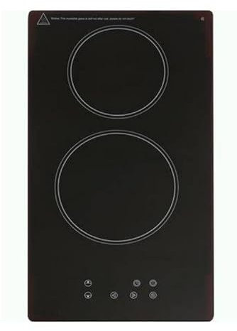 30cm Domino Electric Built-in Ceramic Hob, 2 Zones, 2 Year Guarantee, 9 power levels, Side soft touch controls, Residual heat indicators, Frameless design - CERH315BL