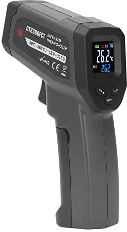 Infrarot-Thermometer, Wärmetemperatur-Temperaturpistole Zum Kochen von Lebensmitteln, Temperaturpistole, Einstellbarer Emissionsgrad 12:1, Digitales LCD-Display Mit Hintergrundbeleuchtung, Grün