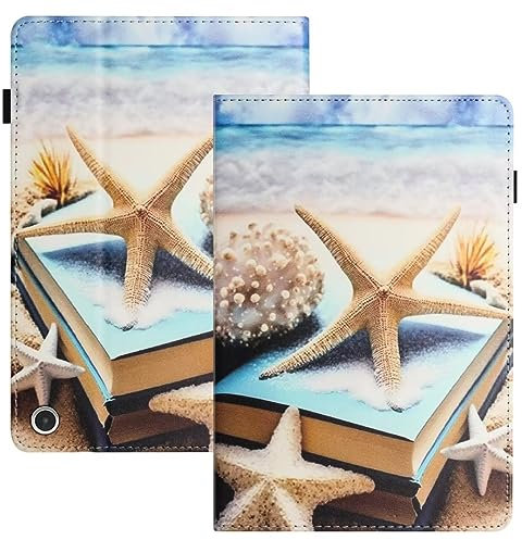 Ufgoszvp Hülle für Kindle Fire HD 8 & 8 Plus (12/10th Gen, 2022/2020) Tablet Schutzhülle Kunstleder Tasche Stand mit Auto Schlaf/Wach Funktion Schutz Cover, Cape Star