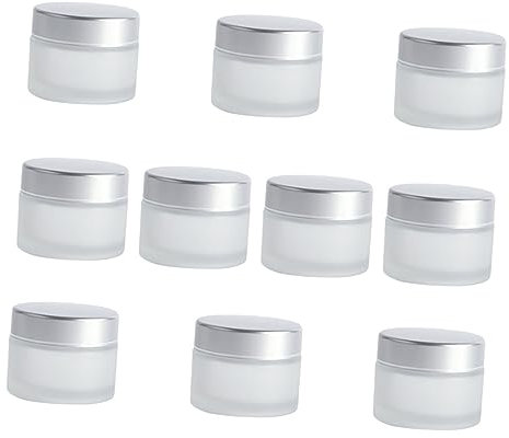 Beavorty 10stücke Glasbehälter Für Creme Probenbehälter Klein Leere Flasche Für Reisen Geeignet Für Cremes Lotionen Make-up Robustes Glasmaterial Temperaturbeständig Einfache Befüllung