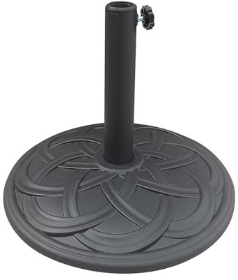 My Garden Parasol Base - 12kg Heavy-Duty Rose Pattern Outdoor Umbrella Bases for Patios, Gardens & Decking - Parasol Base Adjustable Tightening Knob & Locks Parasols Securely - Durable & Elegant