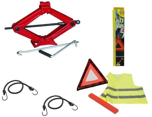 KOMPATIBEL MIT Lexus LS VERKEHRS-NOTFALLSET FÜR Autos 2-TONNEN-Pantograph-Heber MIT STAHLBASIS UND DREHSCHLÜSSEL+DREIECK+Fluoreszierende Weste+Koffer