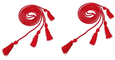 NUOBESTY 2St grad party kostüm zubehör Washi-Tape schwarz Graduierungs-Ehrenschnüre Headset Stirnband Kabel Graduierungskordel Doppelkopf schmücken Partybedarf Quaste rot