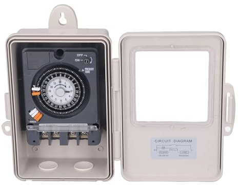 Minuterie Mécanique, Relais de Temps de Cycle 24H, éclairage Mécanique et Minuterie D'appareil avec capacité de 30A 250VAC, Boîtier Mécanique étanche IP53, Minuterie