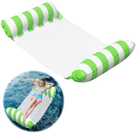 Vordpe Inflatable Swimming Bed, 4-in-1 Pool Water Hammock, Air Mattress Pool, Pool Lounger, Summer Games, Beach Party, Swimming Pool, Beach Water Toy (Green)