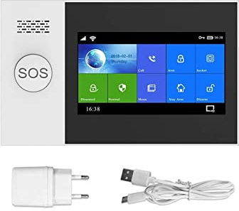 Sistema de Alarma DIY de Seguridad para el hogar, Inalámbrica SIM 4G gsm Inicio Burglar Security 4.3inch Sistema de Alarma de Pantalla táctil SMS Tuya Smart Life App Control con Sensor de Movimiento.