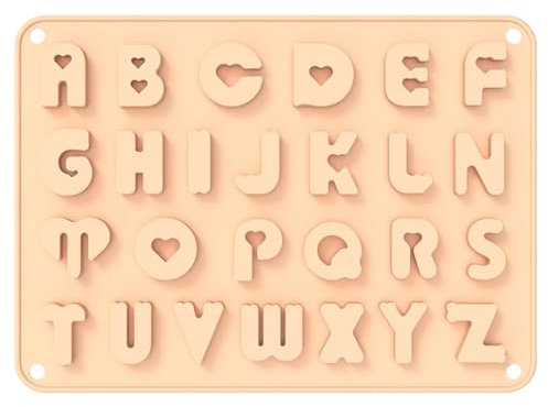 Wisafory Schokoladenform Silikon Silikonform Buchstaben Zahlen Lebensmittelecht Alphabet Gießformen Backform Giessformen für Pralinen Süßigkeiten Gelee Eiswürfel Geburtstagsparty Anhänger Beige 1#