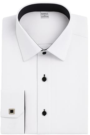 Boys White Dress Shirt with French Cuffs & Cufflinks for Weddings, Parties, & Special Occasions Size 12-13 Years