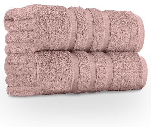 GC GAVENO CAVAILIA 550 GSM Pack of 2 Jumbo Bath Sheets 100x180Cm Blush Pink | Extra Large Egyptian Cotton With Hotel Quality Softness, Anti Allergy Quick Drying and High Absorbency